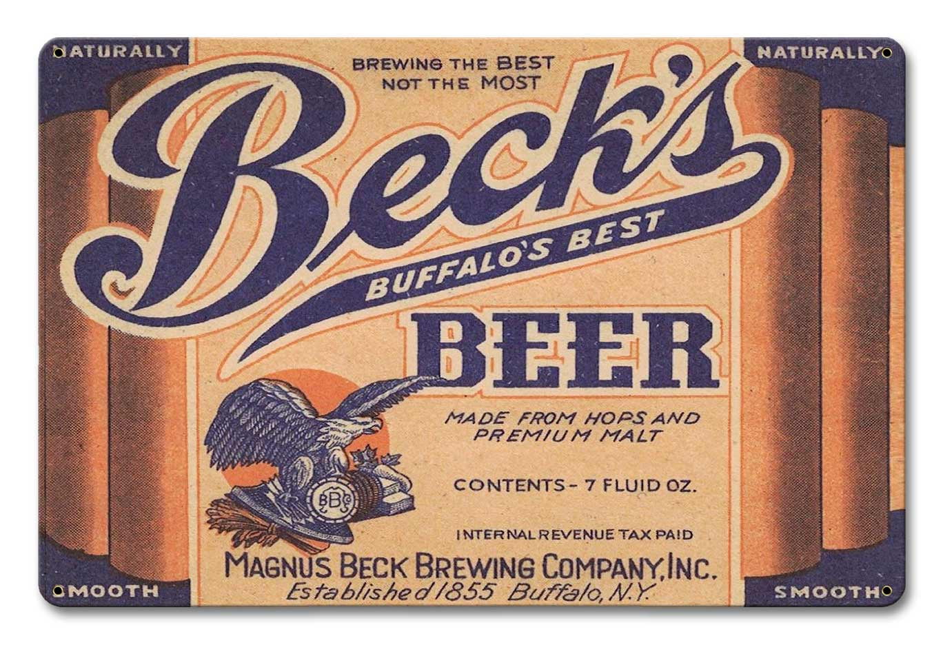 heavy Beer in gauge steel" with “Made the Beck's USA