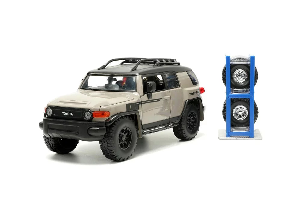 Jada w/ Toyota scale 1/24 Roof Rack Cruiser Diecast Beige Toys FJ Car 34008 - - and Extra Wheels,