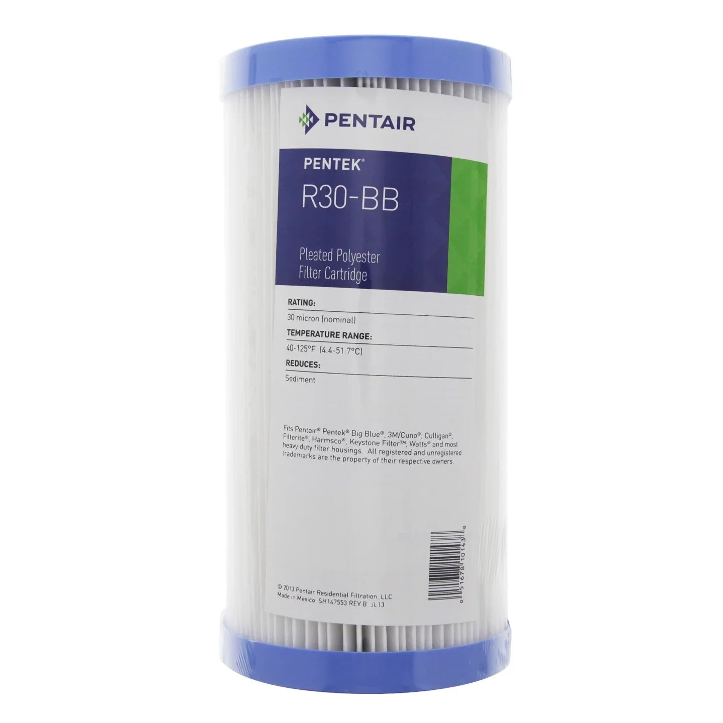 inch 9-3/4 Pentek Cartridges 155101-43 Pleated Hd Filter R30-Bb 30mic