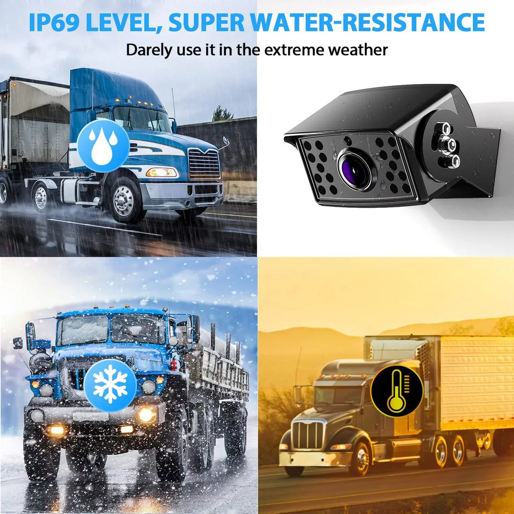 Truck Camera IP69 Camera eRapta Wired Backup Car HD 10'' Backup 1080P Trailer for or Van Monitor RV Waterproof
