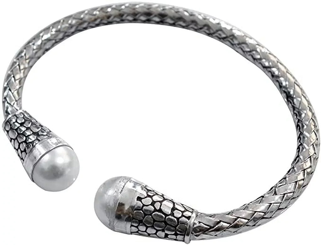 Gift Women 925 Sterling Chain for Silver Bracelet, Snake Cuff Men, Party Gemstone Designer Fashion Bracelet Jewelry, Pearl Bracelet Handmade