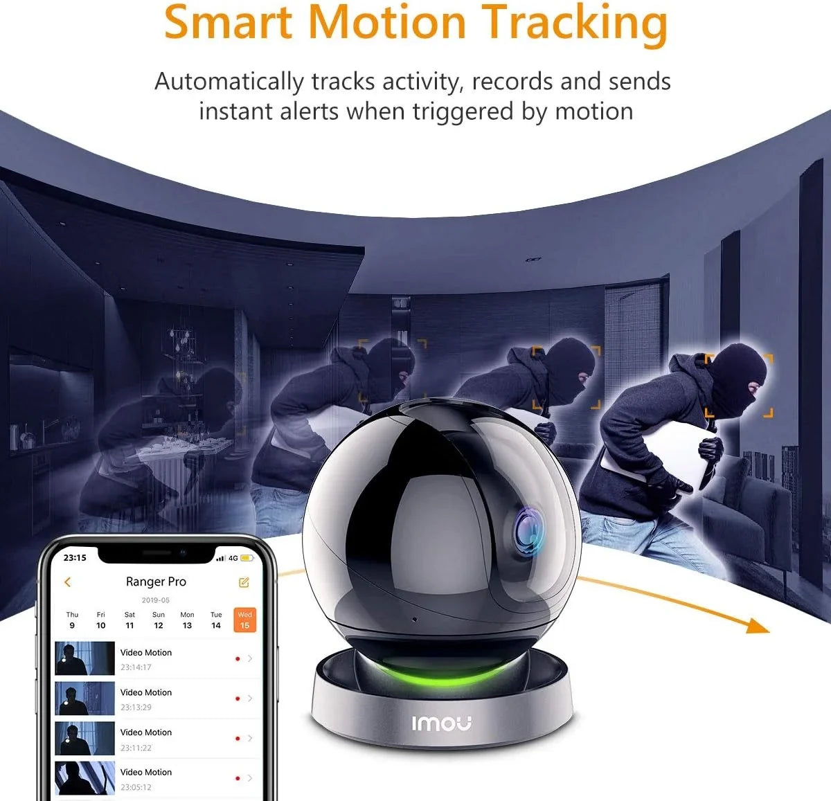 Siren with Degree View Vision, Indoor 2MP Security Tracking, Port, (2.4G Ethernet Smart 1080P Night Smart Camera & Camera 2-Way Only) Camera 360 Imou and Audio, WiFi Spotlight Sound Rex Detection,