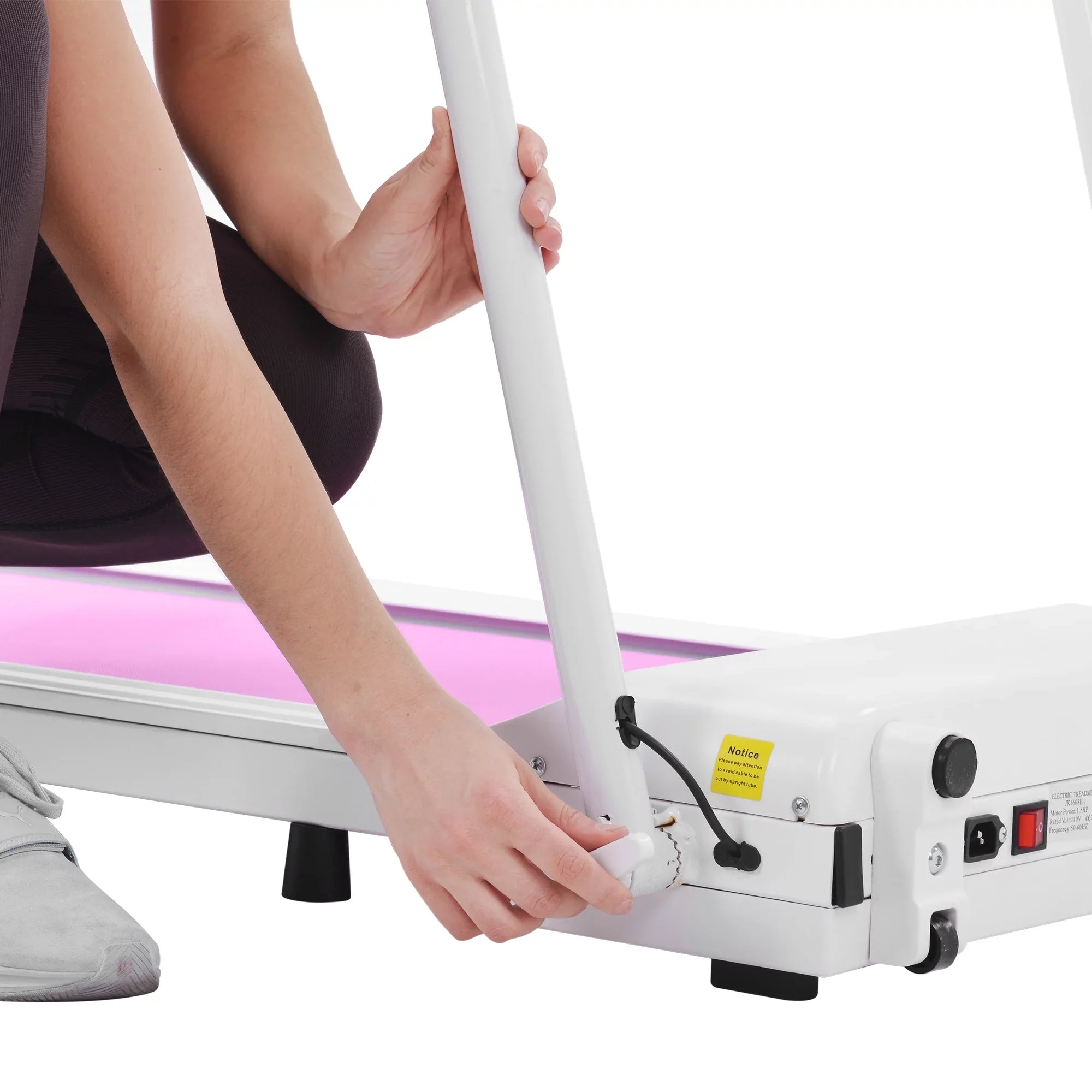 Motorized Exercise Walking, Electric Treadmill Treadmill Home Treadmill Fitness Machine White&Pi for Workout Running Gym Installation Compact Home Required, Portable No for Folding Treadmill