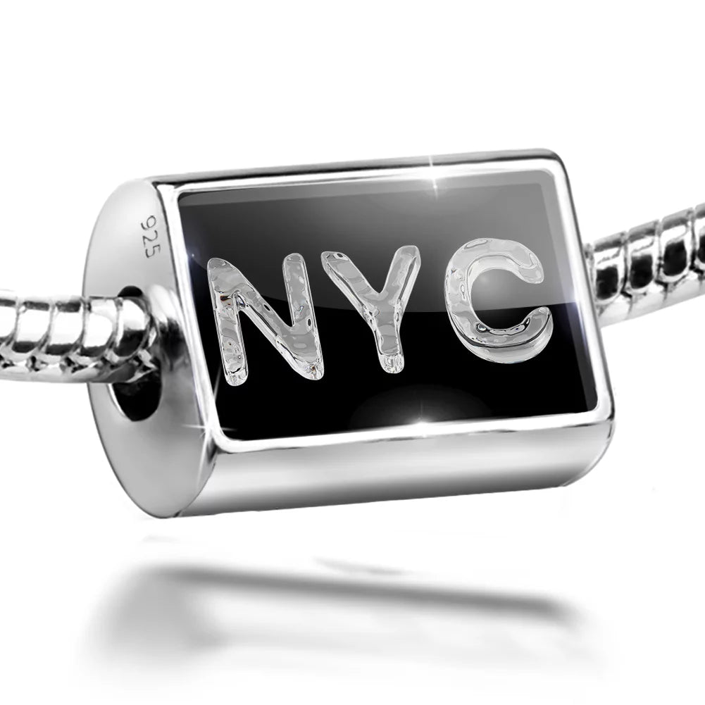 Black Silver Clear Ice Cubes Neonblond Bead Charm on Sterling NYC 925
