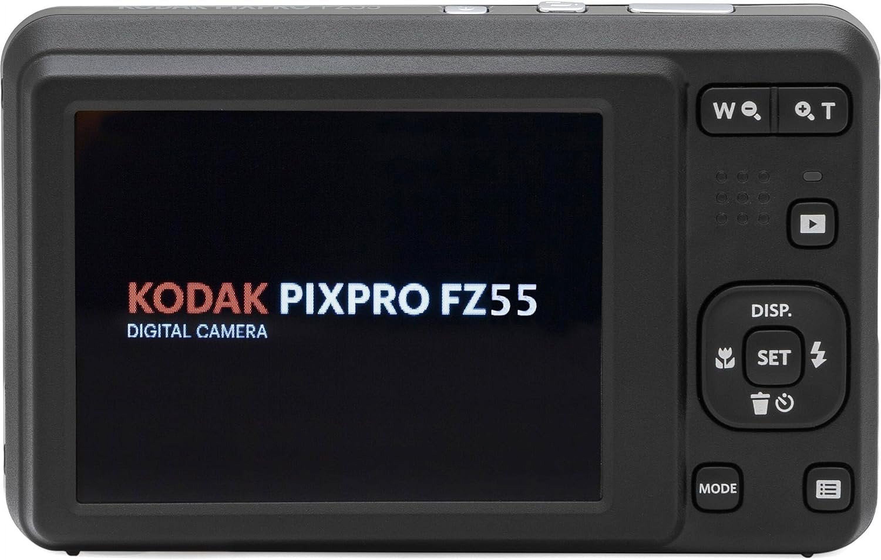Kodak + Full Blue Wallet Zoom Tripod Camera + Case Memory Bundle PIXPRO HD FZ55 Video Digital Wide Cleaning 1080P + 16MP and + + LCD 64GB 2.7" Angle Camera Optical Reader Card 5X 28mm