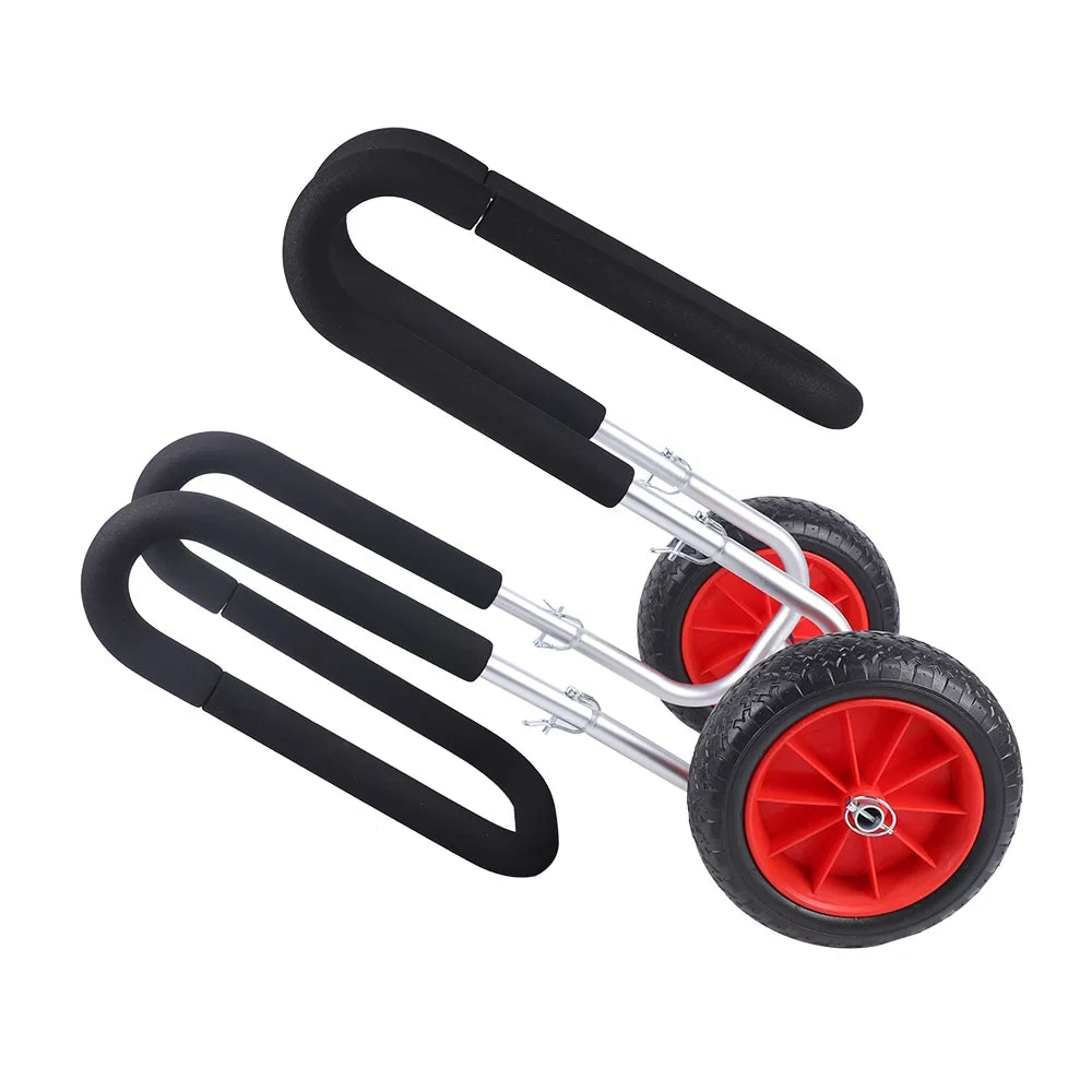 Veneer Trailer, Carrier Solid Board Aviation PU Paddle SUP Cart Double Beach Surfboard Beach Cart, Portable Airless Cart Aluminum Stand-Up Wheel