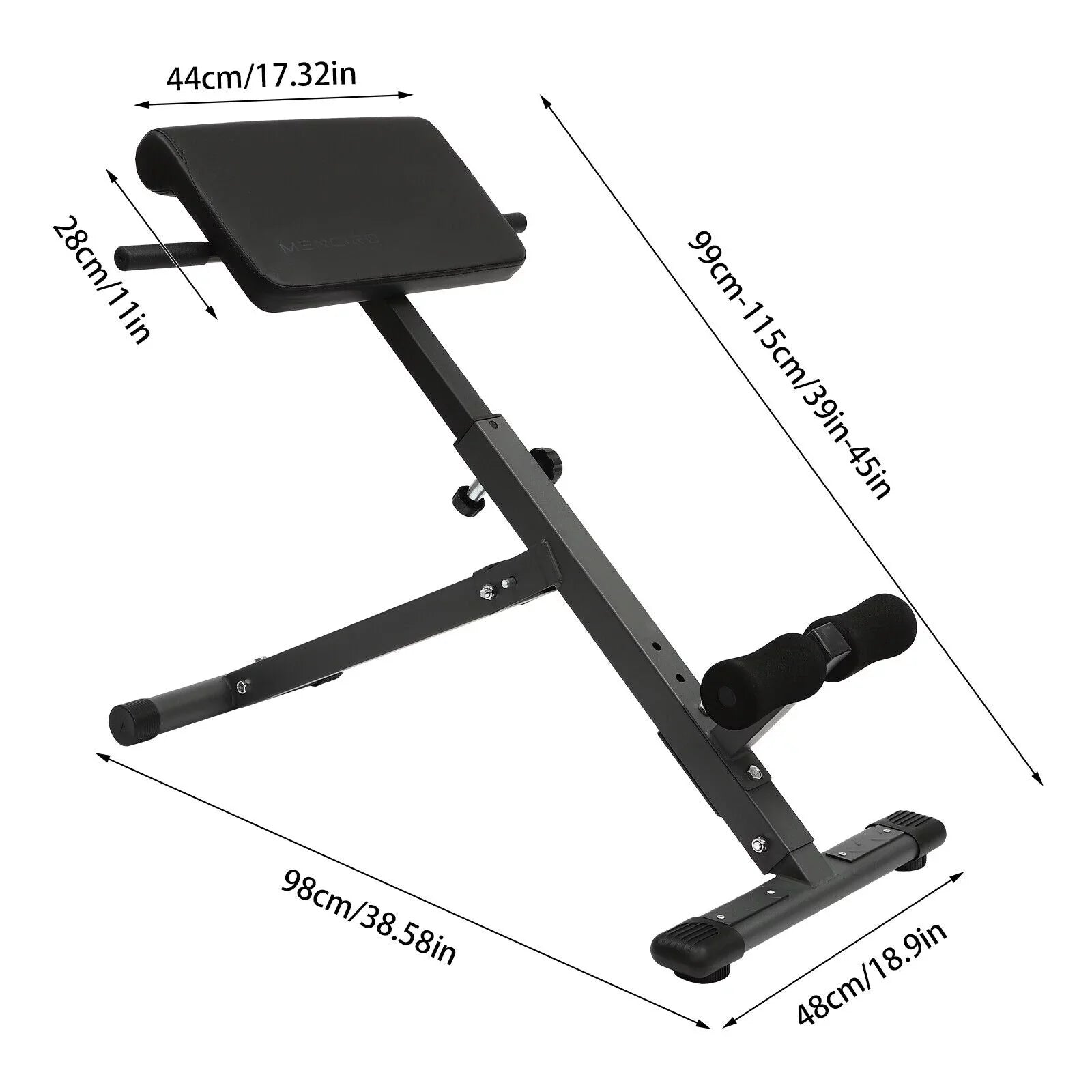 Workouts Roman Machine Bench 330 Home up Sit Adjustable Extension Black Chair for lbs 5-Level Gym