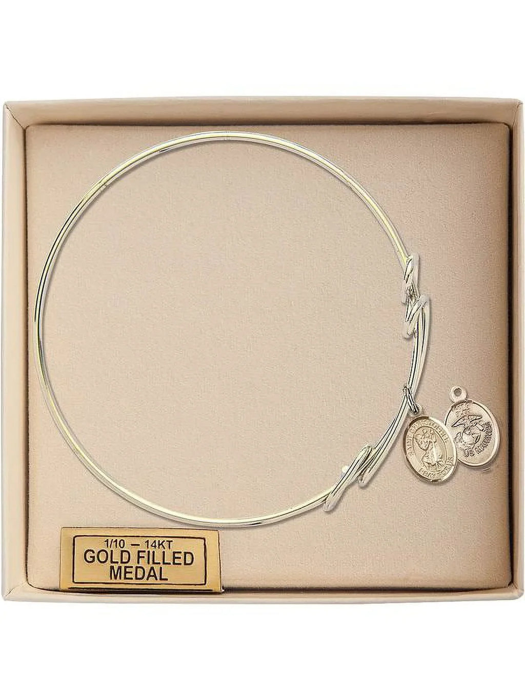 Bracelet Loop Christopher / St. Marines w/ Bangle inch 1/2 8 Double Round Gold-Filled in
