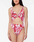 O-Ring Palm Jessica Cut-Out Simpson Swimsuit: Printed Paradiso Multi M/Fuchsia One-Piece