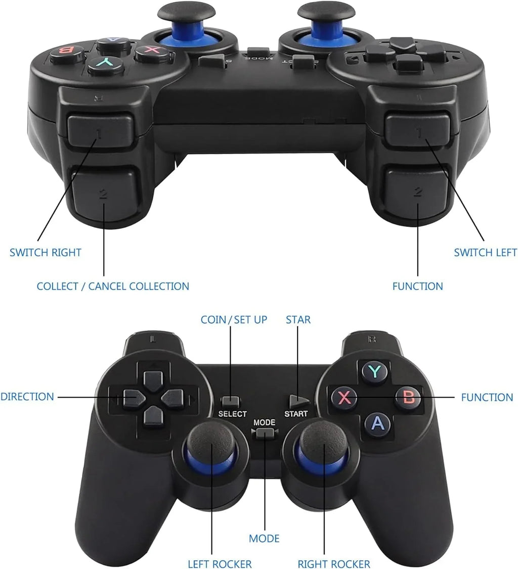 HD Built and with 4K Game Game Output Play 2.4GHz Retro Video 10000+ Emulators, in Wireless 9 Controllers Stick,Wireless Game (64G) Stick Retro Plug Console Games,