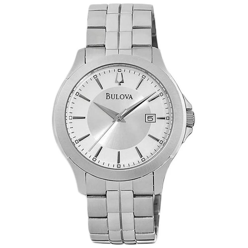 Silver Bracelet Stainless Quartz Watch Dial Men's 96B167 Steel