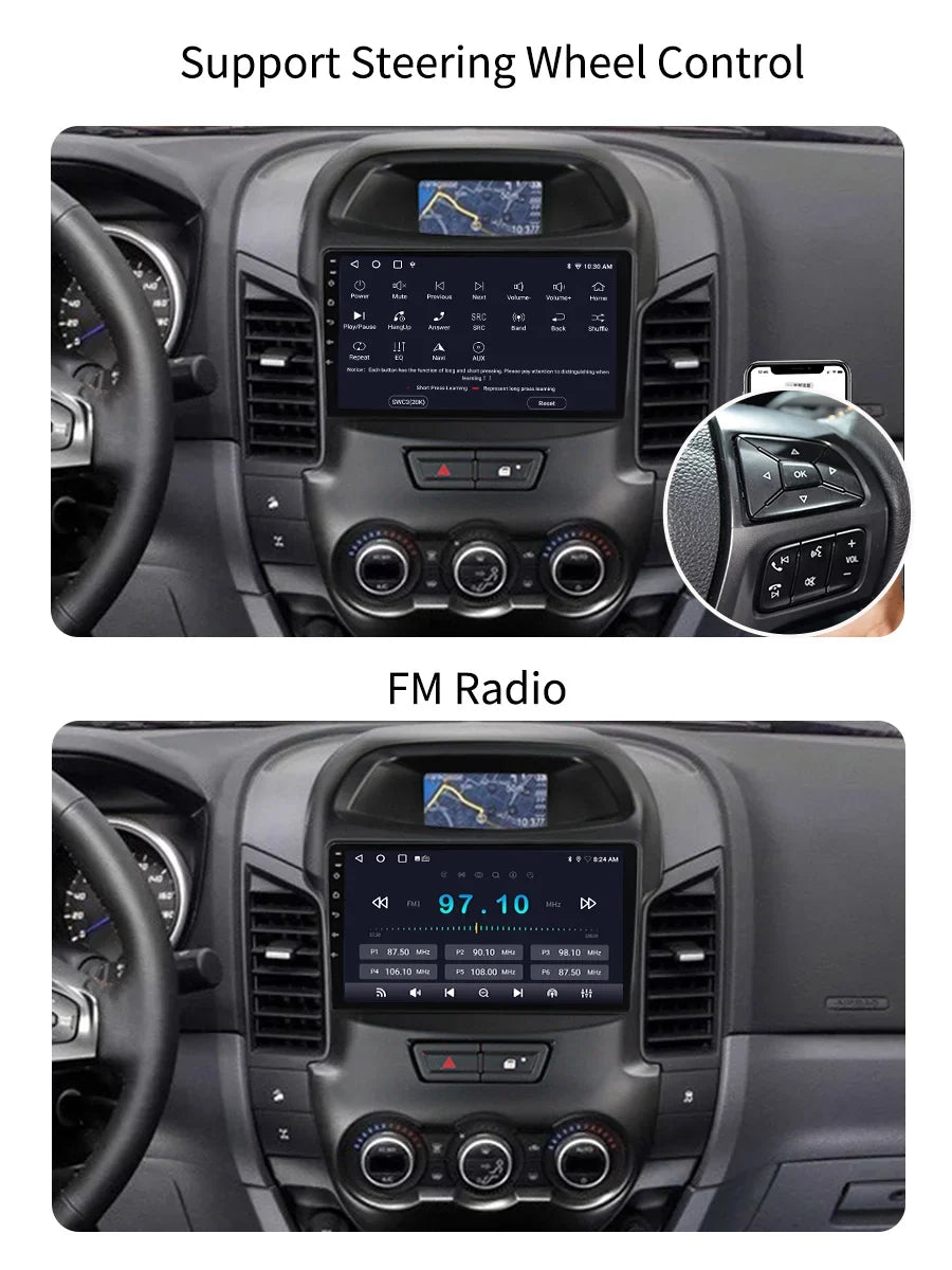 Ford For - Carplay Navi Bluetooth inch Screen Android Auto Player Radio Android Car GPS 9 Multimedia 2011 2016 Ranger Stereo With