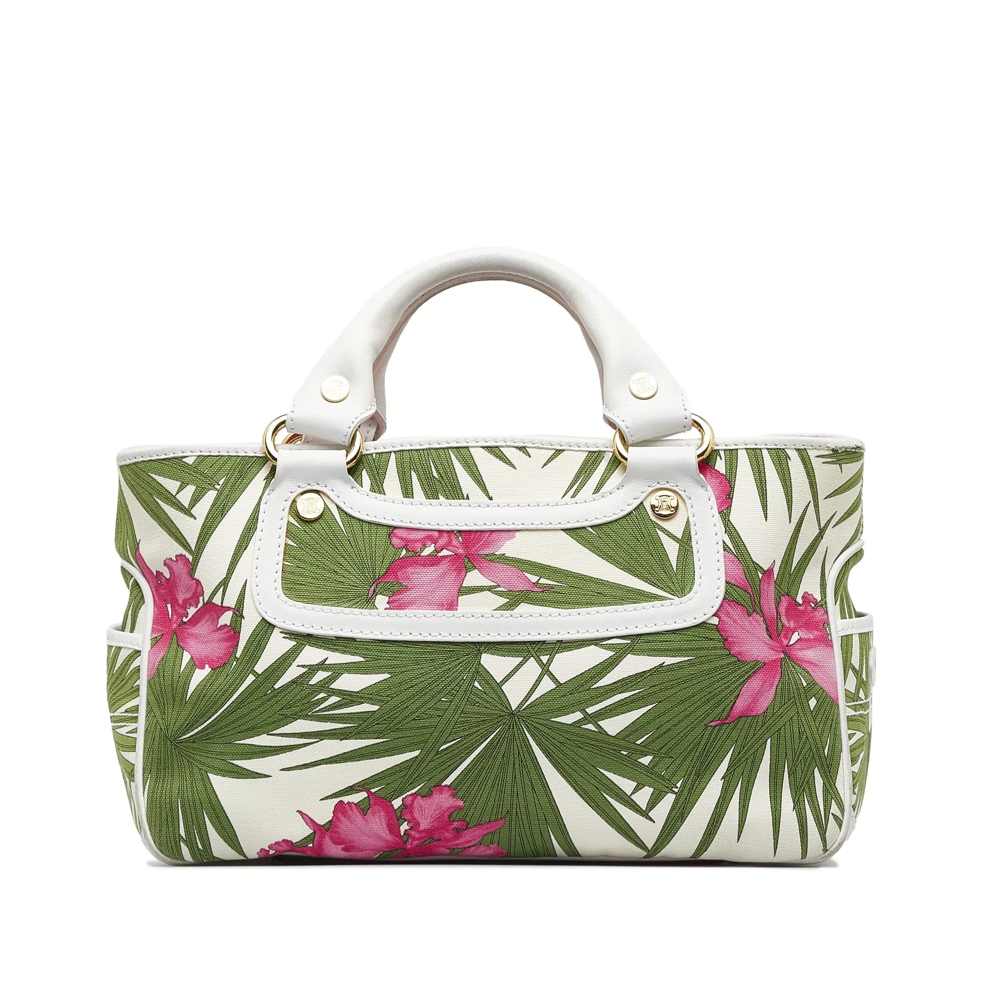 Fabric Green Canvas Boogie HandleBag Pre-Owned Authenticated (Good) Celine Handbag Top Unisex