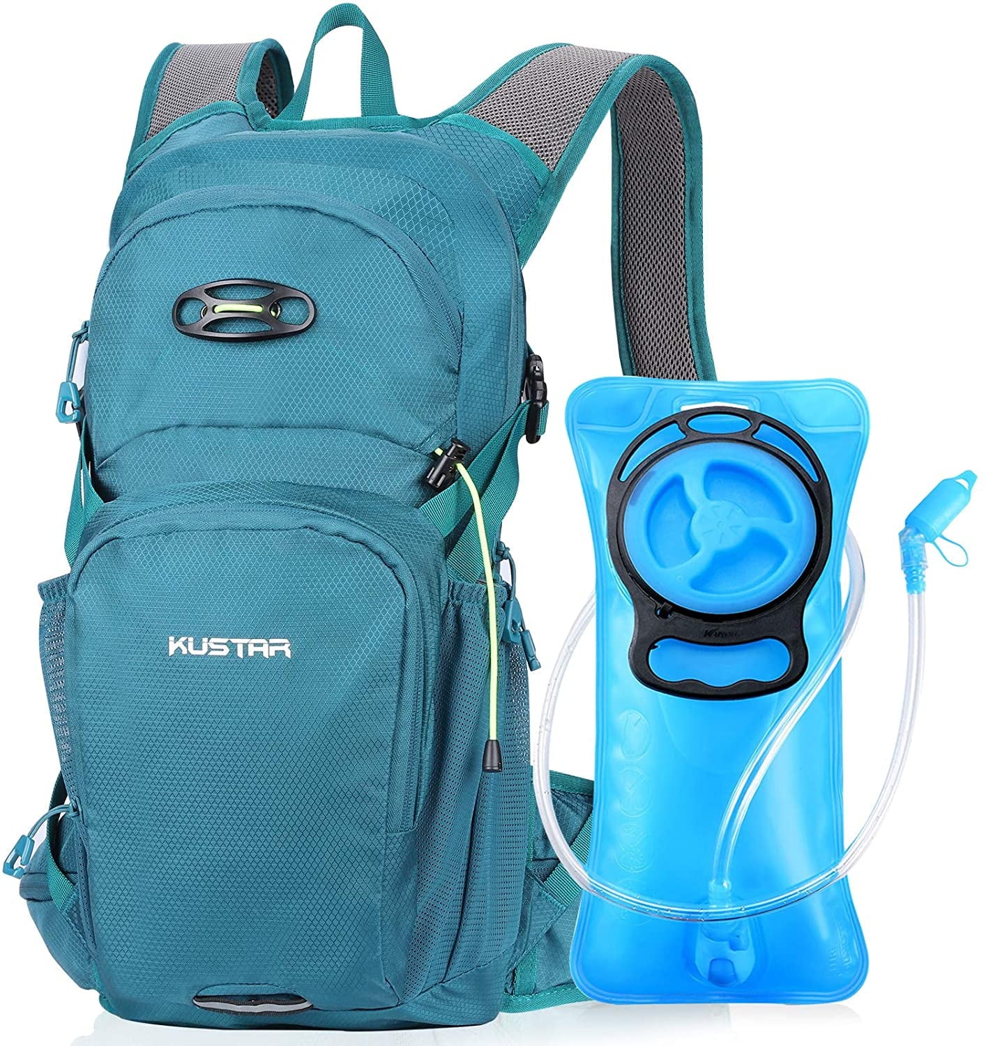 Hydration BPA Water Leakproof with Backpack for 2L KUSTAR Free,Lightweight Backpack Bladder Water Hiking,Running,Cycling,Camping,Blue Pack