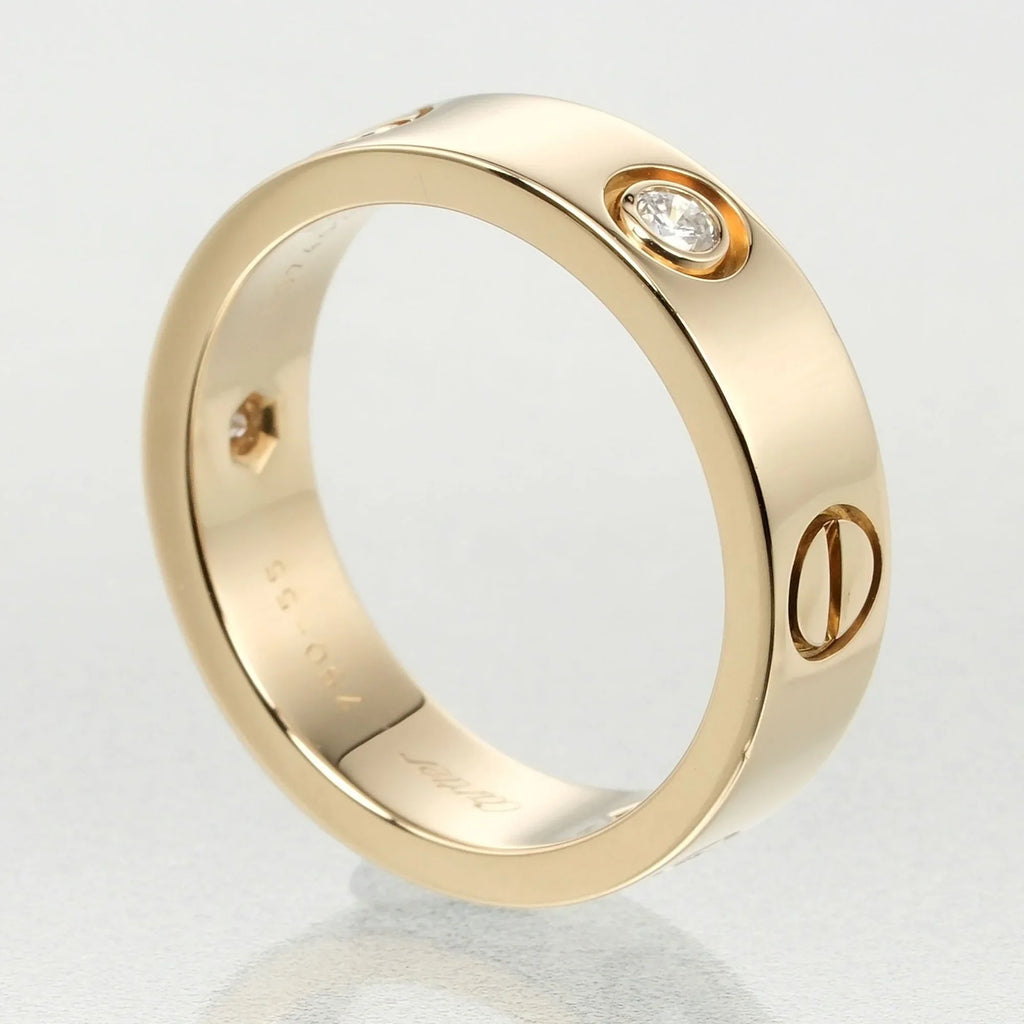 K18 diamond, (Good) half ring, 3P, size I132124019 8.67g, Cartier Pre-Owned 15 yellow approx. Love gold,