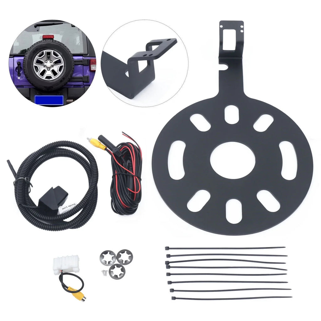 JK Kit View Jeep 2007-2018 Backup Spare Camera w/ Wrangler for Bracket Rear Tire