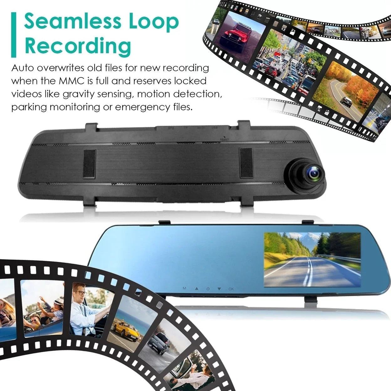 DVR 4.3in with in Picture Camcorder Car Camera Cam 140 Recording Motion Dash Camera Detection Loop Angle Recorder 1080P