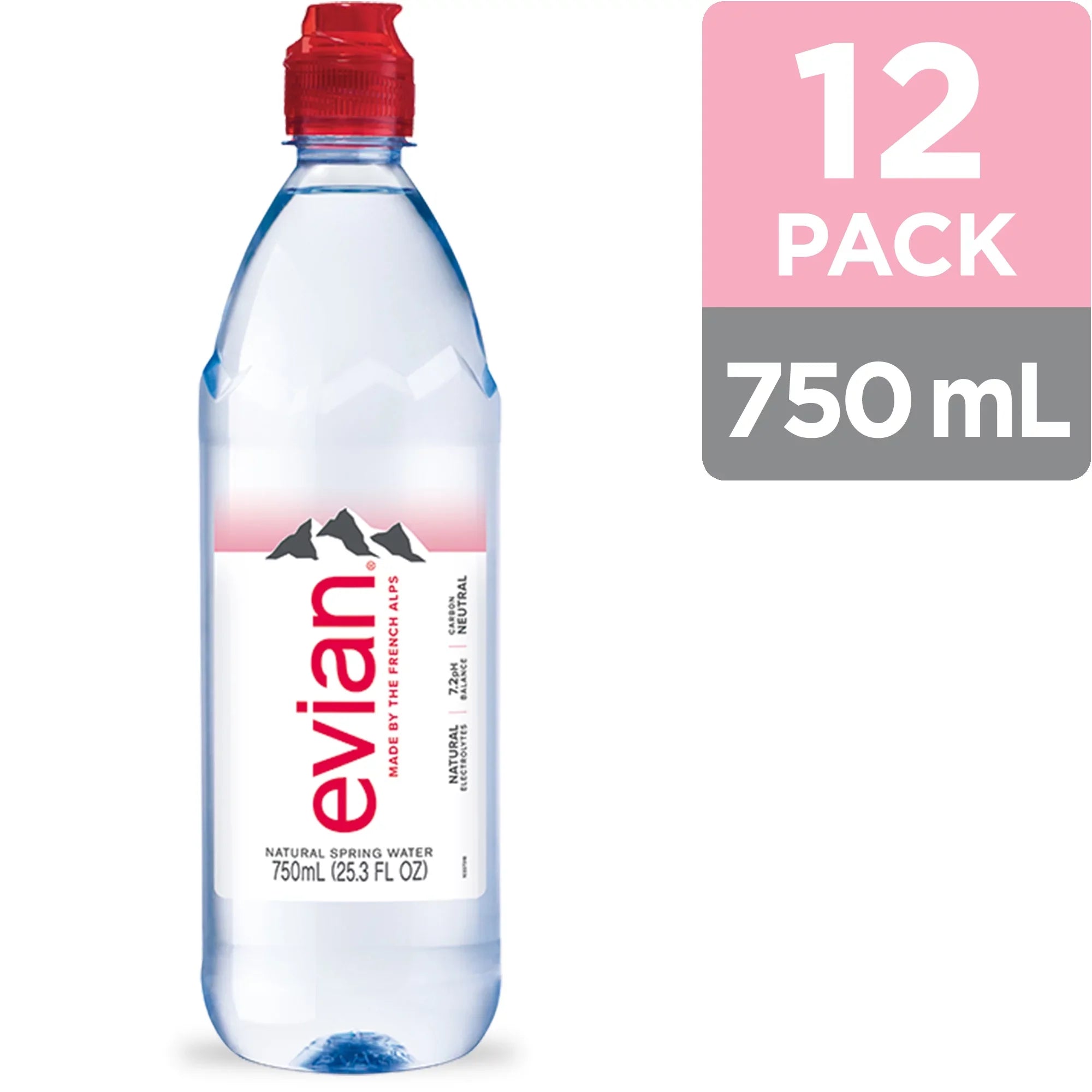 12 Fl Water, Natural evian Spring Oz, Bottles Count 25.36