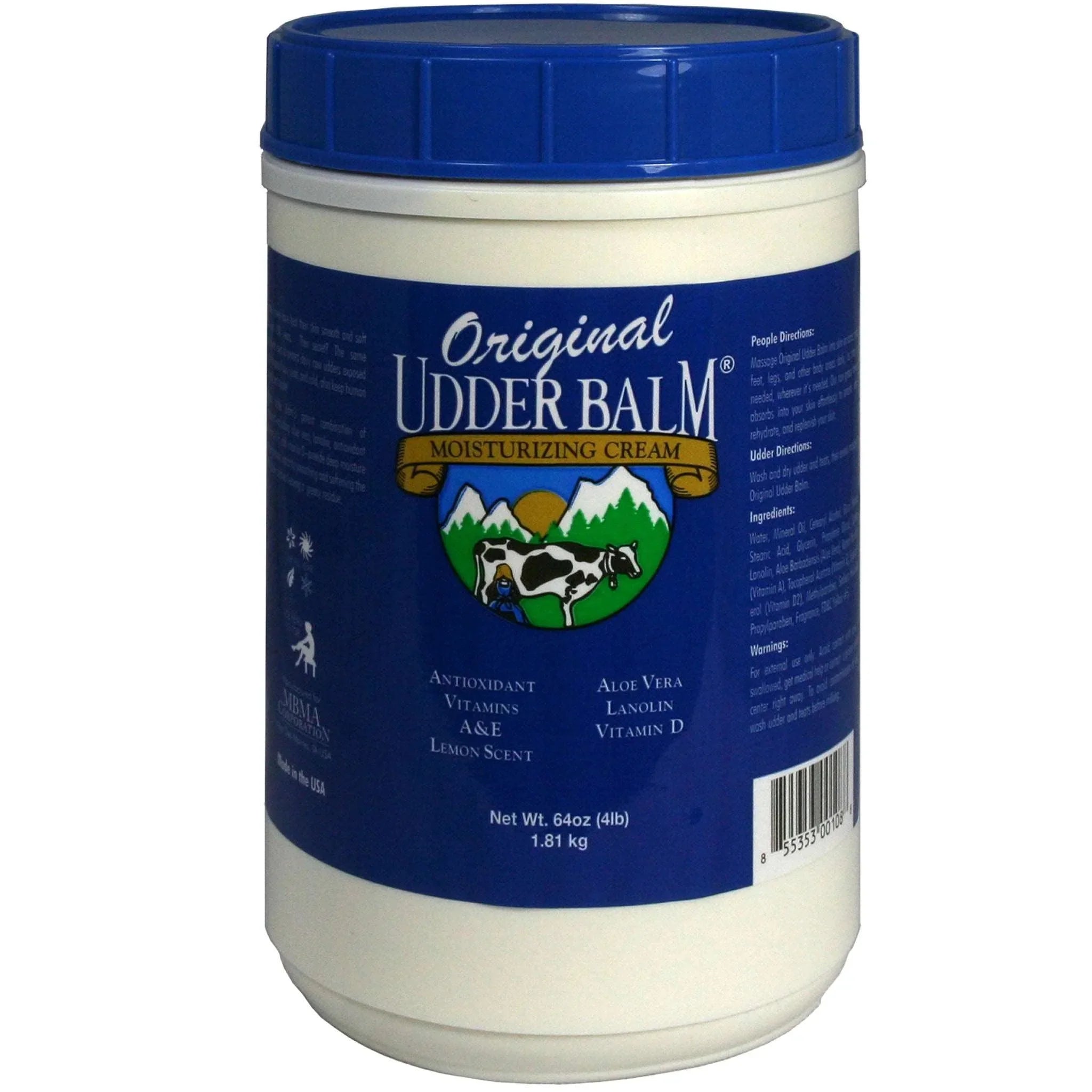 Udder with 64oz Cream refill Lanolin Balm tub & Moisturizing Aloe Original