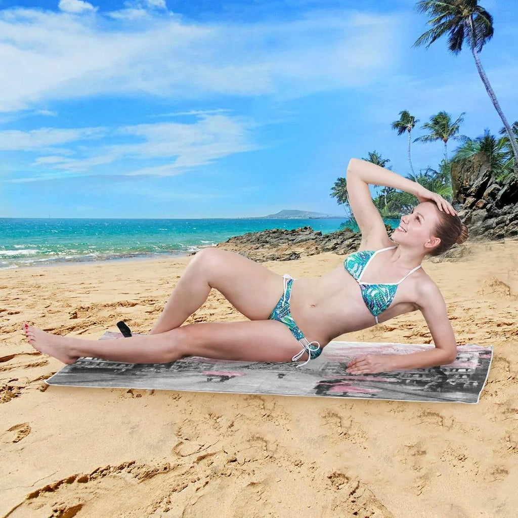 Romantic Bestwell Shower Thin Blanket, Pool Free Multipurpose 30”X60” Towel, Tower Paris Bath Microfiber Towel Quick Dry Oversized Lightweight Swim Towel Yoga Towel Eiffel Sand Beach