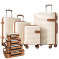 Suitcases Travel Hard Men Expandable with Shell Spinner Suitcase Luggage ABS 4 16''20''24''28'' With for TSA Women Packing Piece Cubes, Wheels 4 Lightweight Lock, Luggage Set Set,
