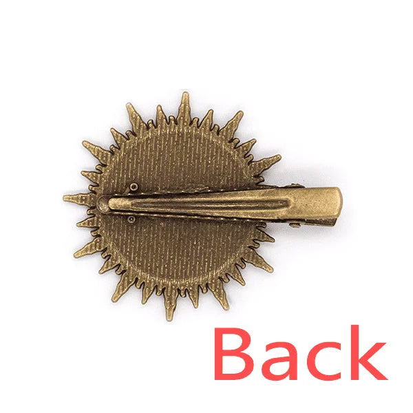 heart sun pattern headwear pin metal clips club j spade hairpin retro
