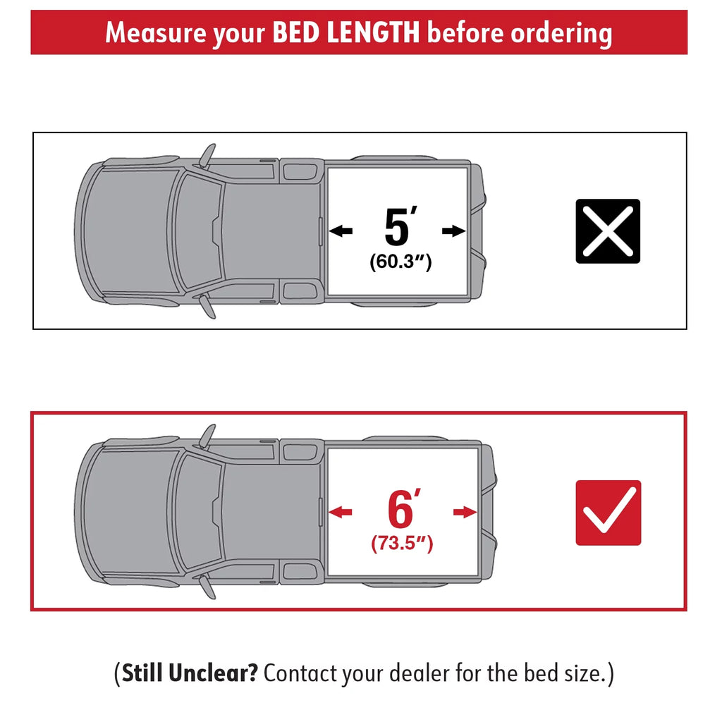 TCF371067 MaxMate Compatible 6' (73") 2019-2024 Bed | with Ford Ranger Soft Tri-fold Truck Bed Cover Tonneau |