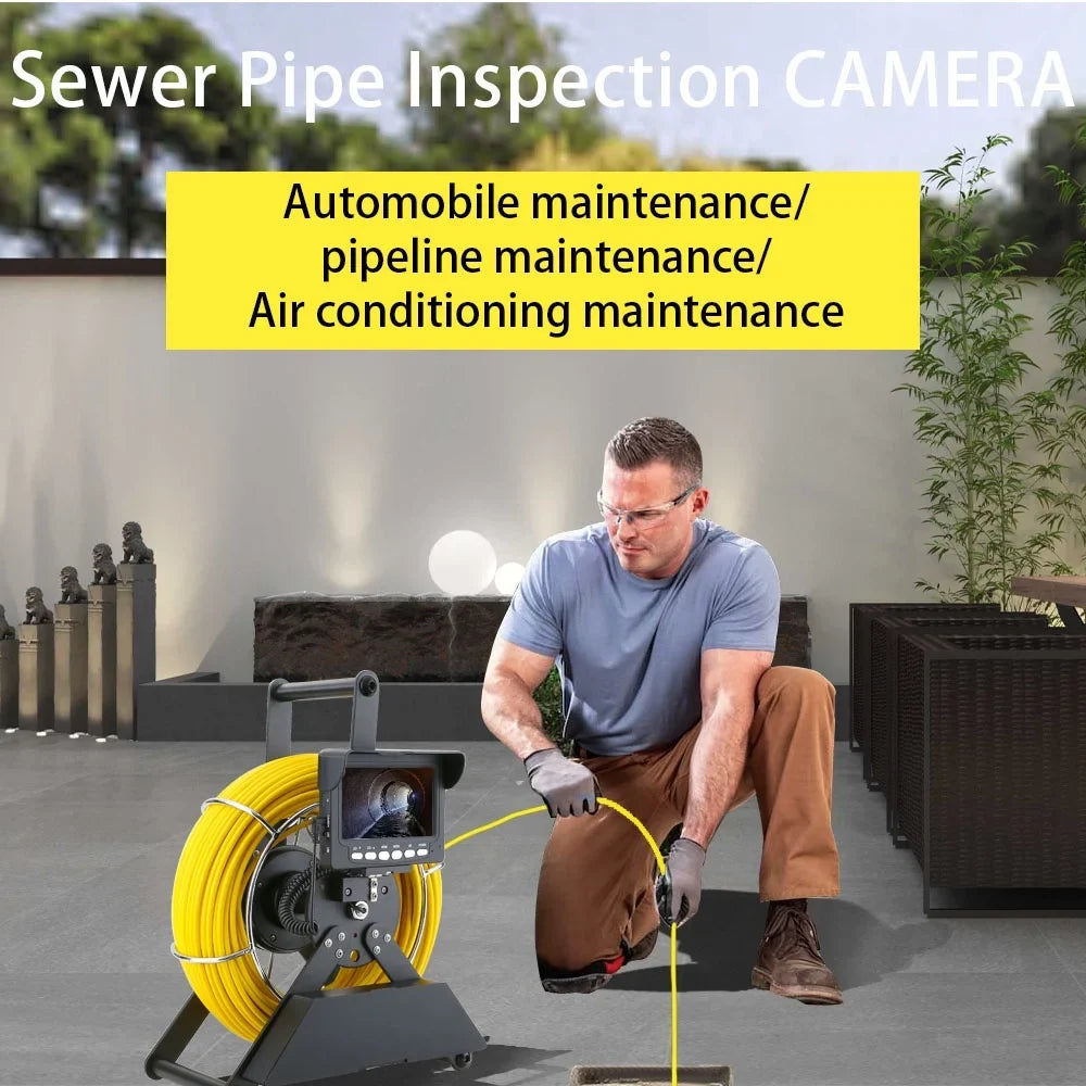 with Monitor Drain Battery Sewer 22MM 4.3 Endoscope Camera, 4500mA Industrial 1000TVL IP68 Sewer Pipeline Inspection 20m