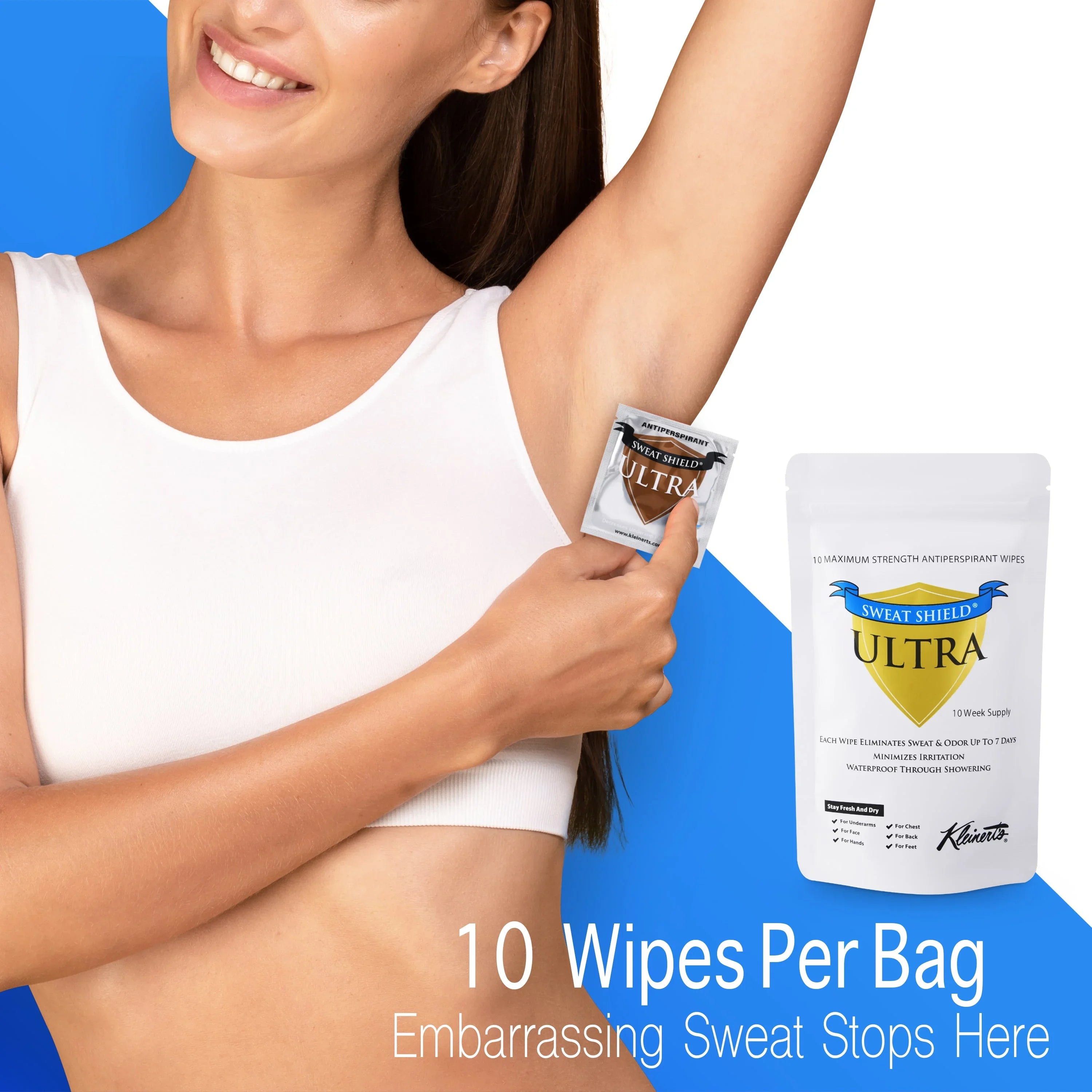 Odor Recommended Days. To 20 Up Sweat Doctor Sweating Ultra Antiperspirant 7 & Supply- For Stop Shield Wipes. Week