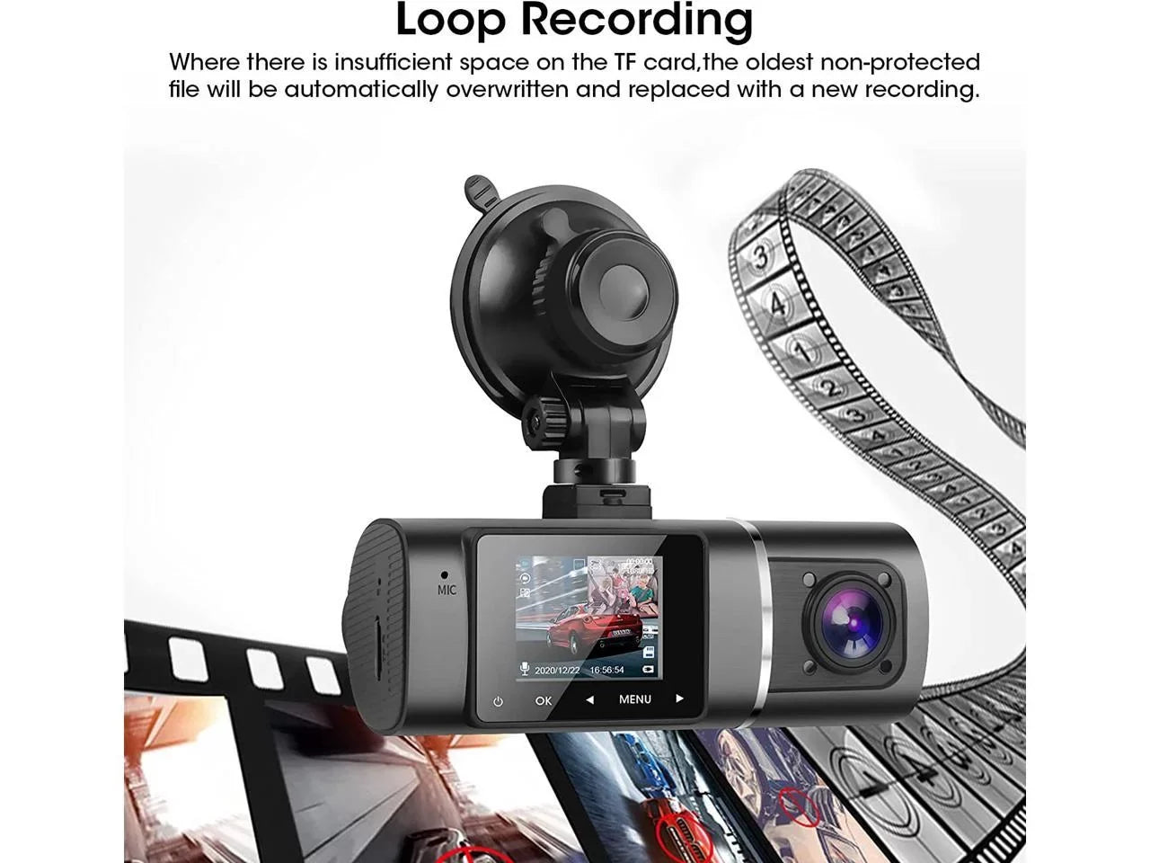 Car G-Sensor FHD WDR Taxi Recording Front Hardwire Cam Driving Dash Vision Camera Rideshare Dual 1080p+1080p Recorder Infrared Loop Night Inside Kit Cabin for Included with