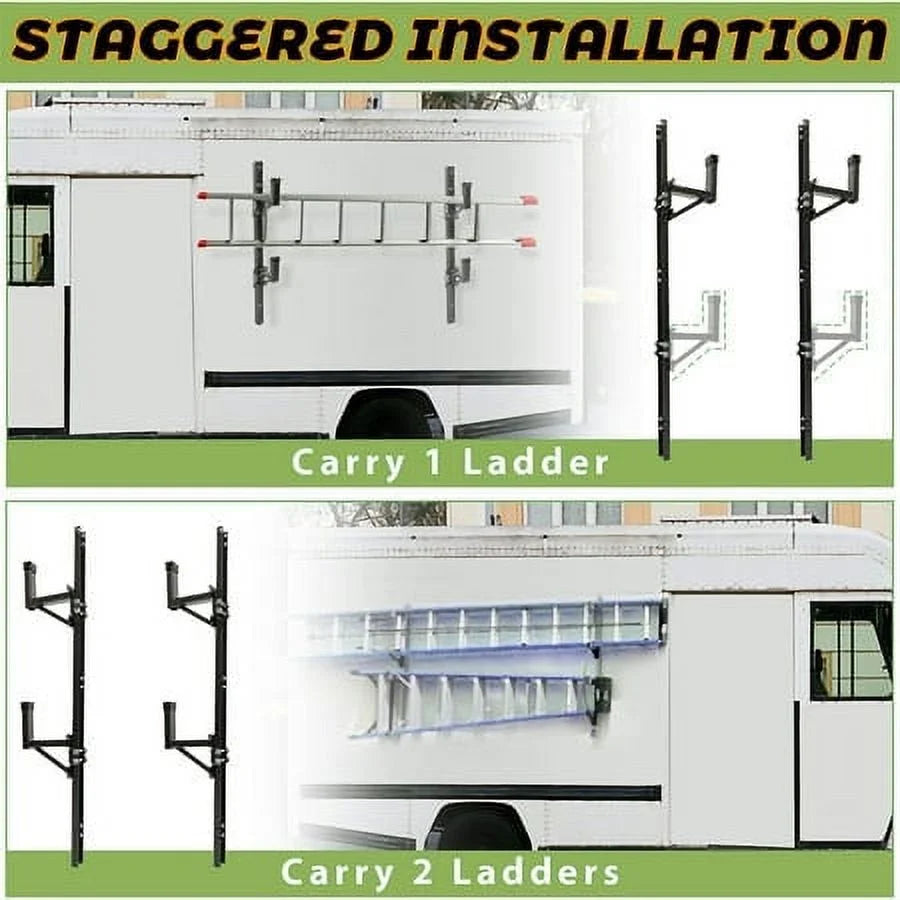 Bars Trailer or Mount Enclosed Wall Out Kojem Cargo Carry 1 Side Ladder 2 Rack Exterior - Universal Adjustable 2 Ladders Trailer for Side