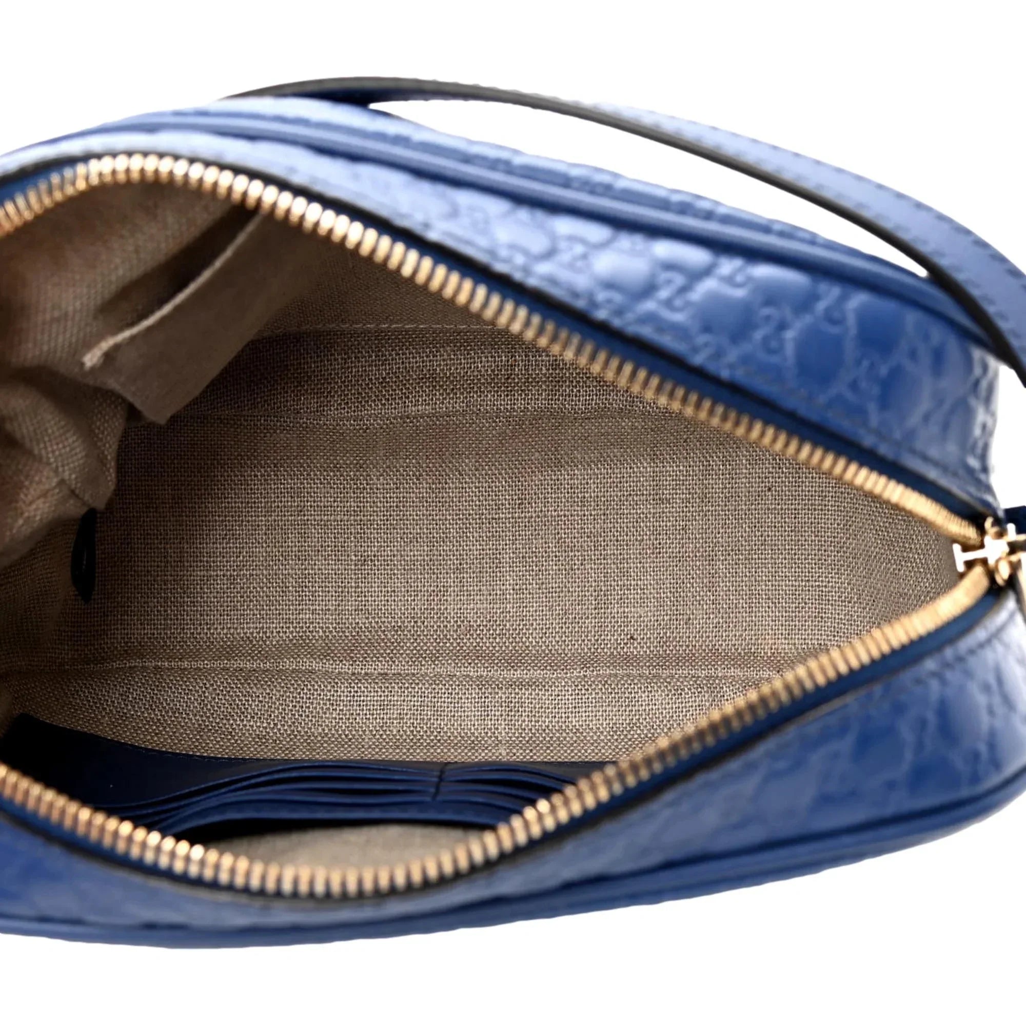 Caspian Microguccissima Bag Blue Crossbody Bree Leather Gucci