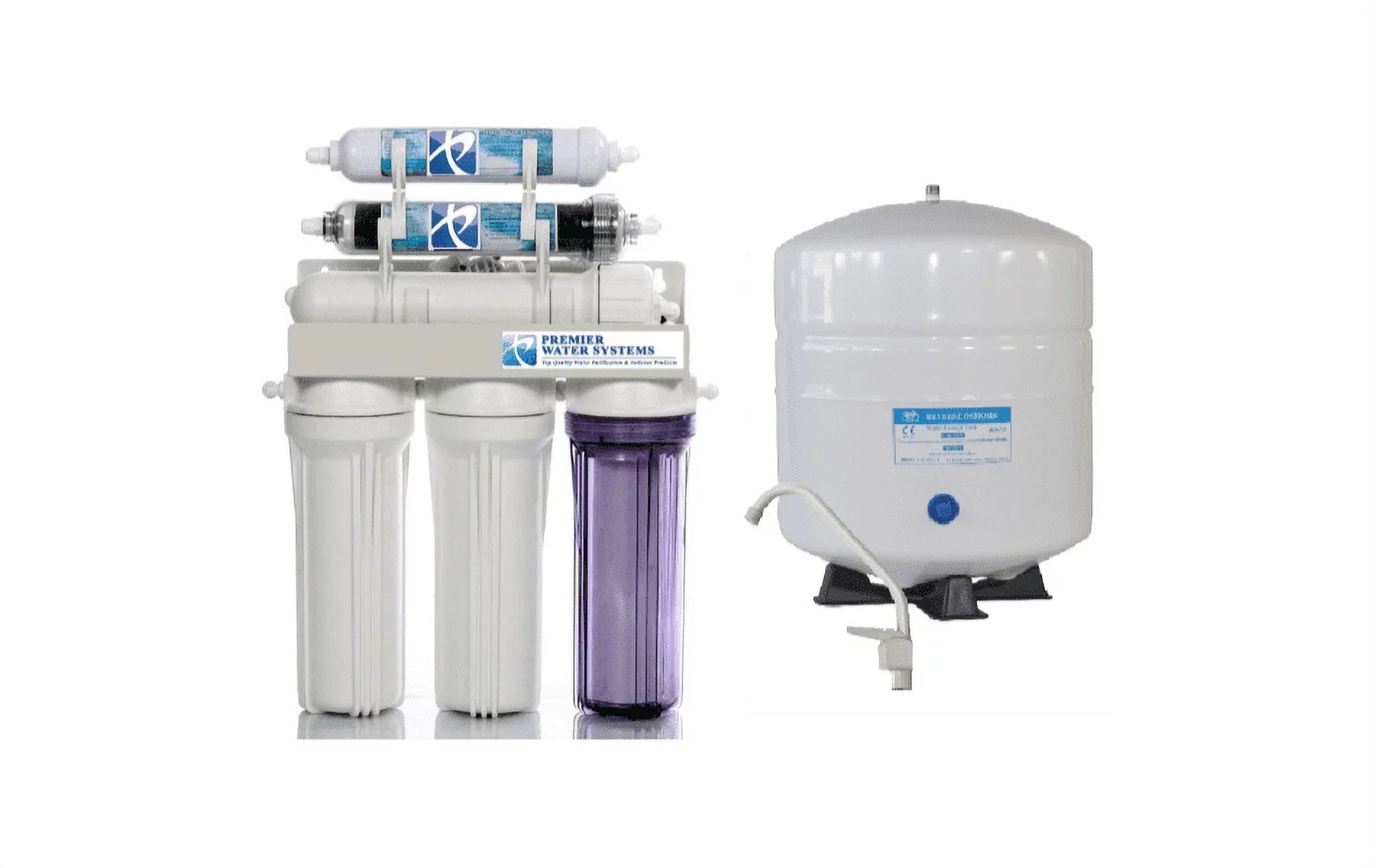 (Drinking Use 0 Tank Reef/Deionization) (RO/DI) 6 Osmosis - Dual System + & Outlet Aquarium Water GPD PPM 150 Stage Reverse