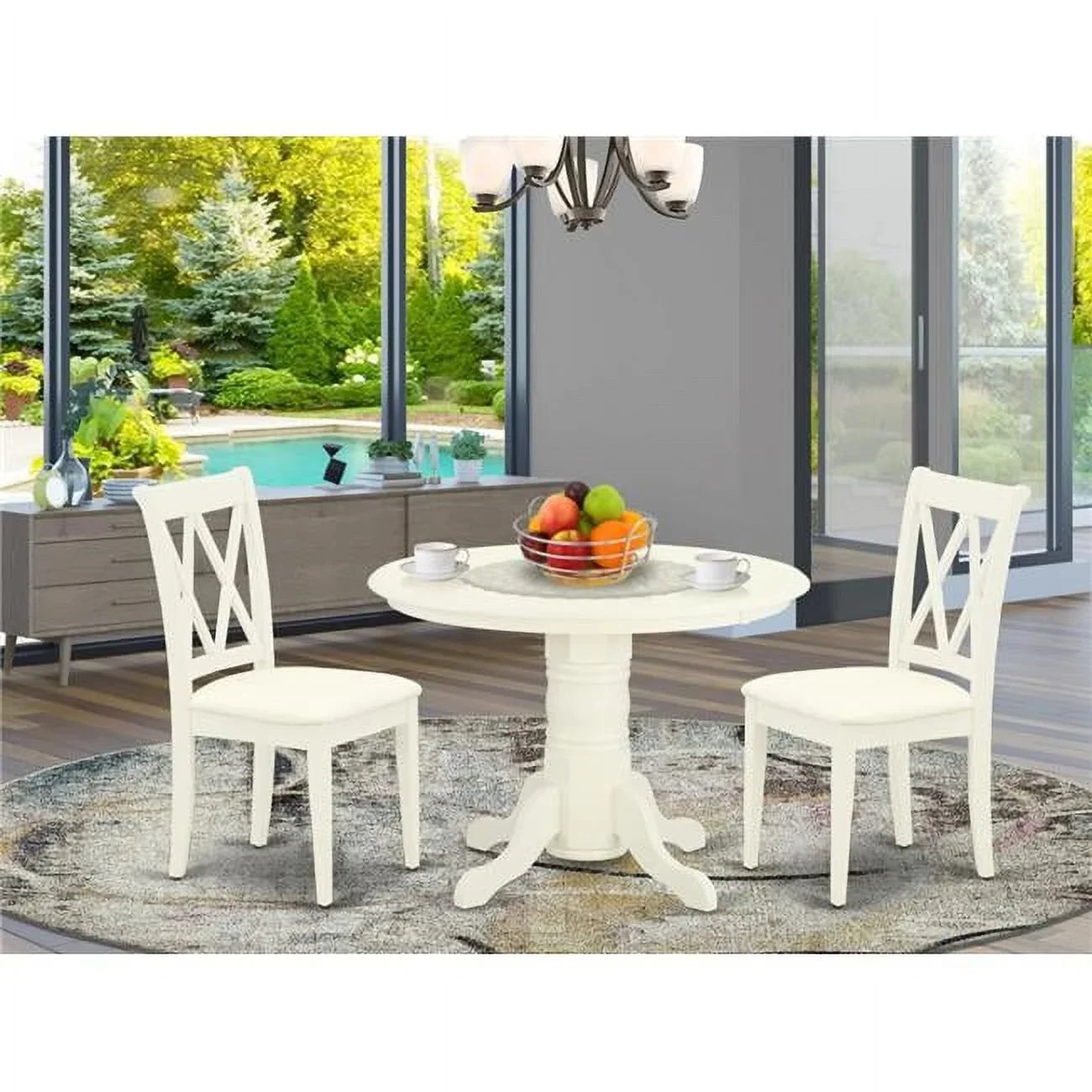 '- Linen Shelton Set 3 White Piece Dinette