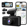 Rear REDTIGER with Camera IR and DashCam Channel, Front with Cam inch Screen GPS, Triple 3 3 Dash Camera 64GB WiFi IPS Vision, Car Card, Night 5G Way Dash with Vehicle Three Free