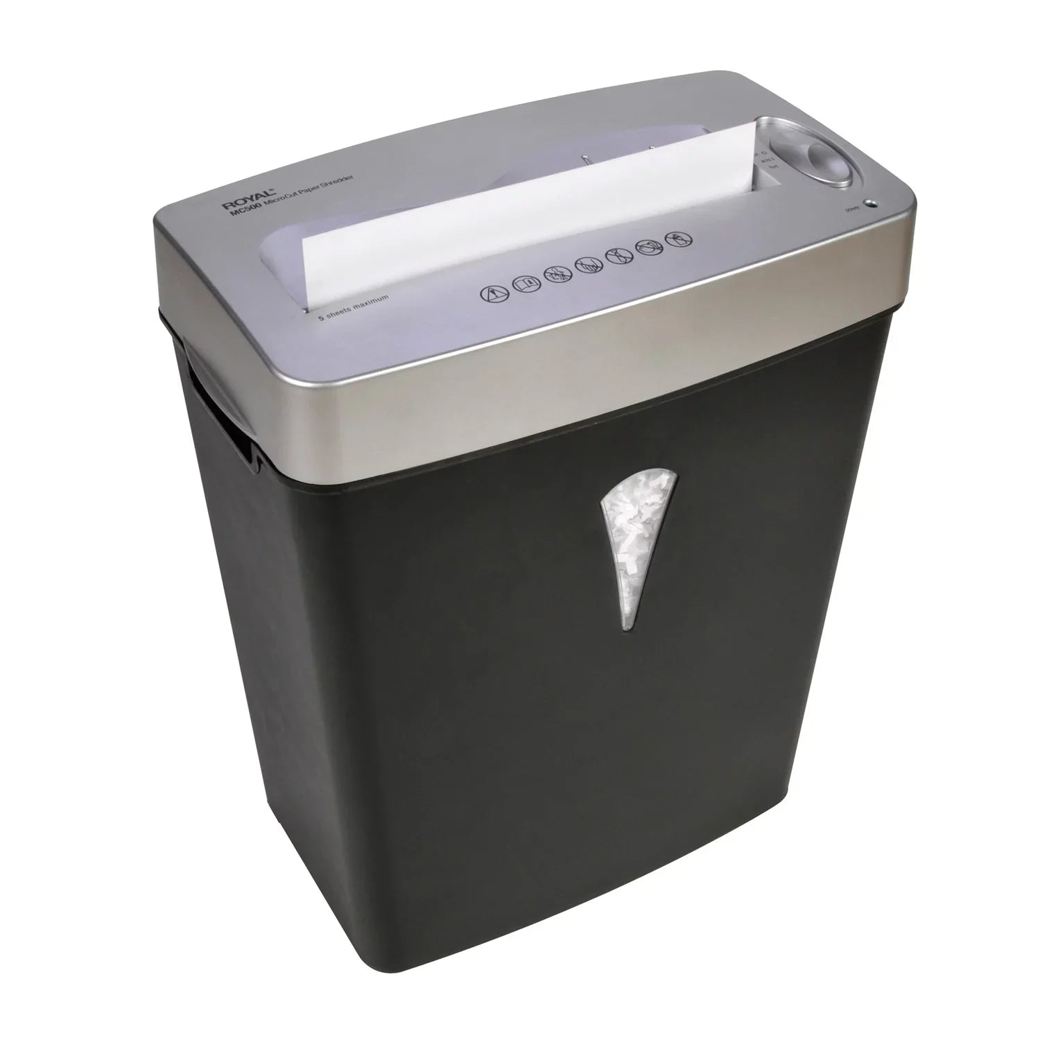 Silver 0.157" gal for Credit - Card 0.394" 4 Capacity 5 Shredder Cut Shred Paper - shredding Per - Wastebin x MC500 Micro Paper, Black, - Pass - - Size Royal