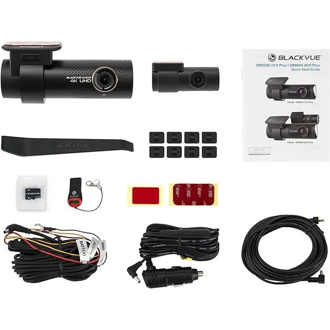 Plus BlackVue Card DR900X-2CH GPS Cloud UHD 4K 32GB microSD Dashcam, Box Wi-Fi, Built-in with Open