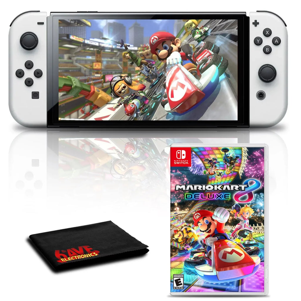 Mario Switch OLED 8 with White Game Deluxe Kart Nintendo