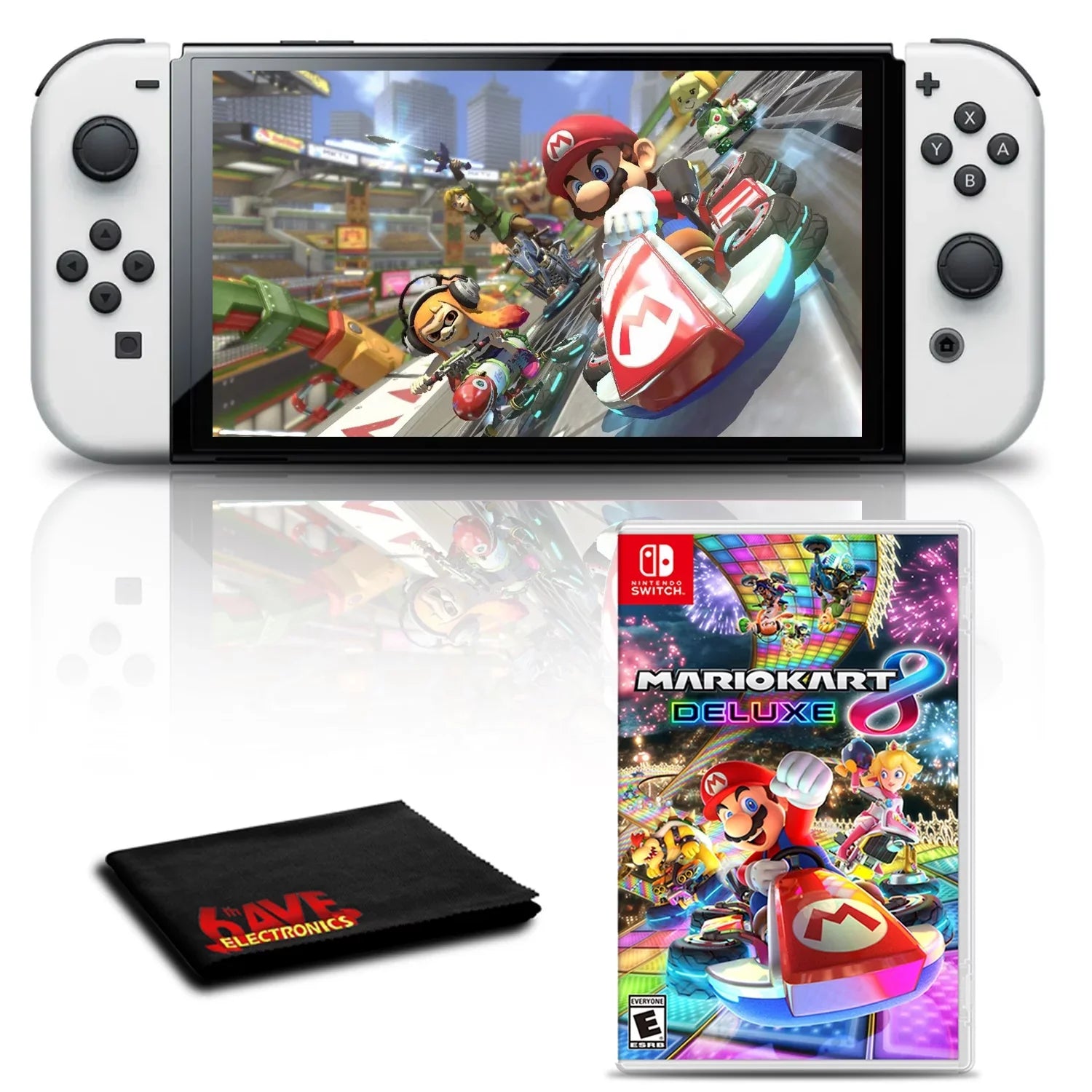 Mario Switch OLED 8 with White Game Deluxe Kart Nintendo