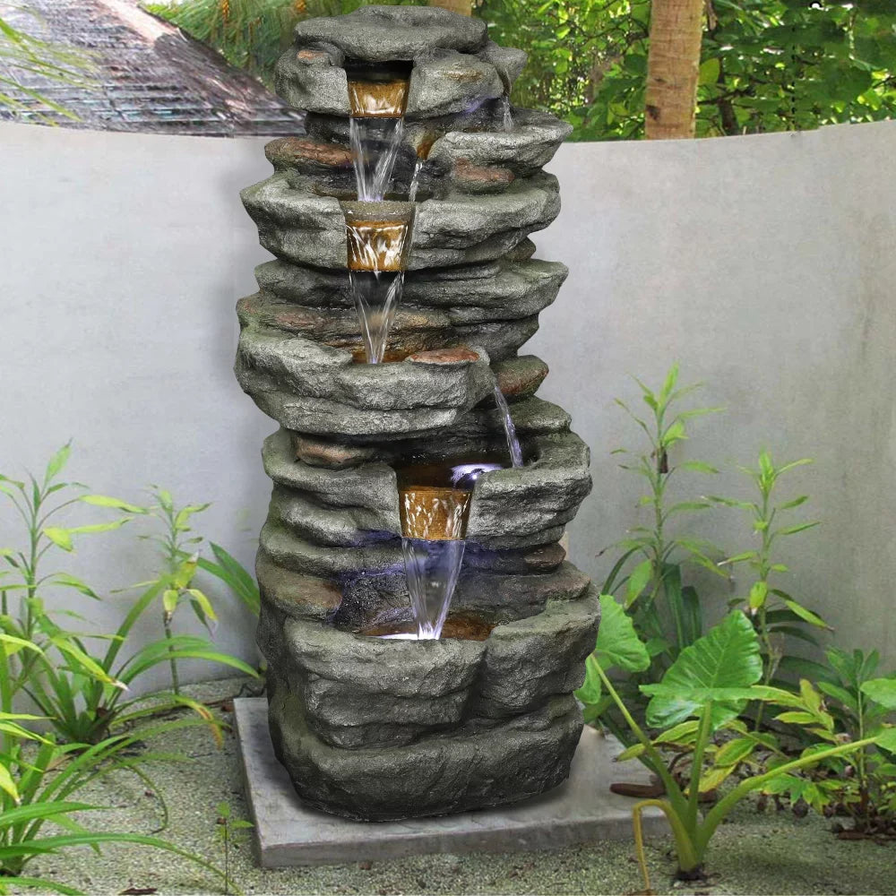 Led with 32.6inches Kmowoo Fountain Rock Lights Water