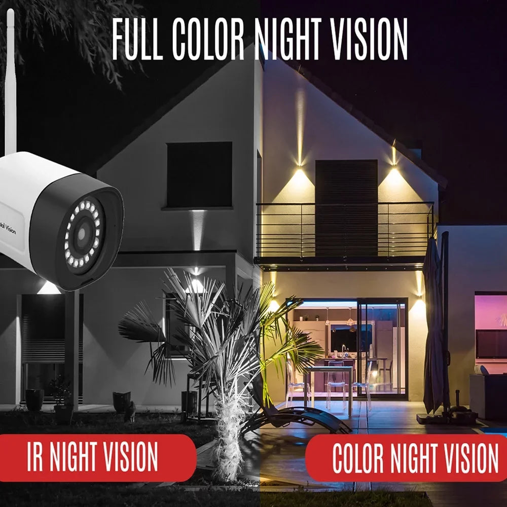 [8CH] Audio w/ Monitor, In Cameras Way System NVR 3MP CCTV Built-In HD 10.1 Floodlight Surveillance Vision Crystal 6X Siren 2 Wireless