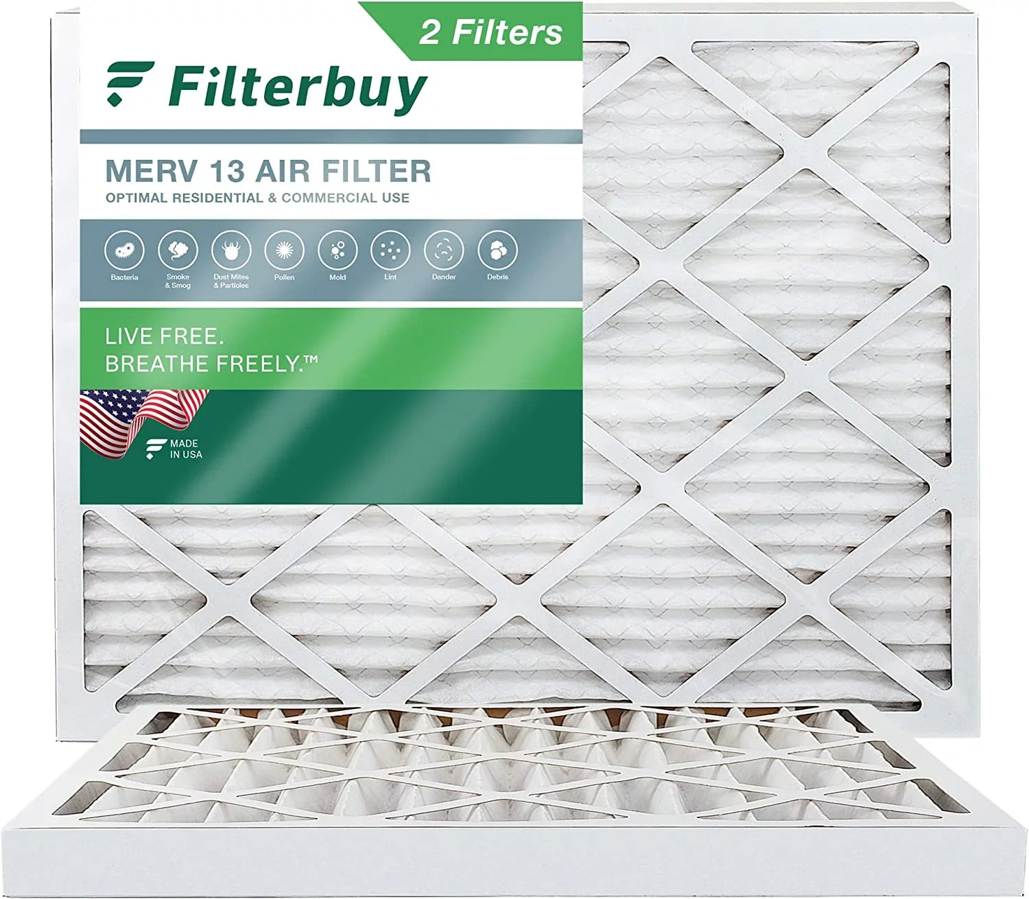 AC Filters Filterbuy 13 Pleated Furnace HVAC (2-Pack) 25x32x2 Air MERV