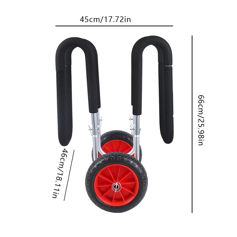 Veneer Trailer, Carrier Solid Board Aviation PU Paddle SUP Cart Double Beach Surfboard Beach Cart, Portable Airless Cart Aluminum Stand-Up Wheel