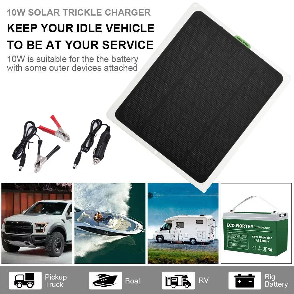 RV Charging Outdoor Solar for Flexible 20W Panels 12V/5V Charger Clips Monocrystalline occkic Battery Cars Yachting Charger with
