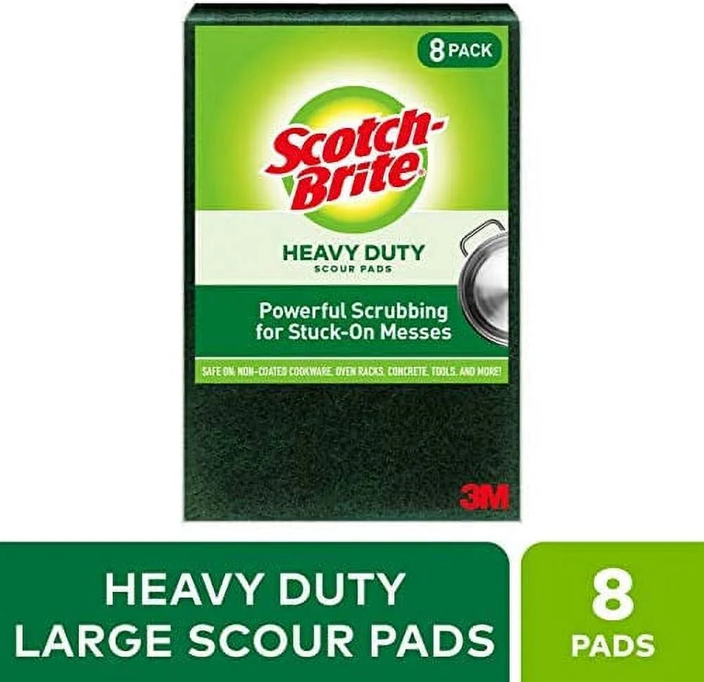 Scour Heavy pad Large 8 8 Green, Scotch-Brite Pads Duty,