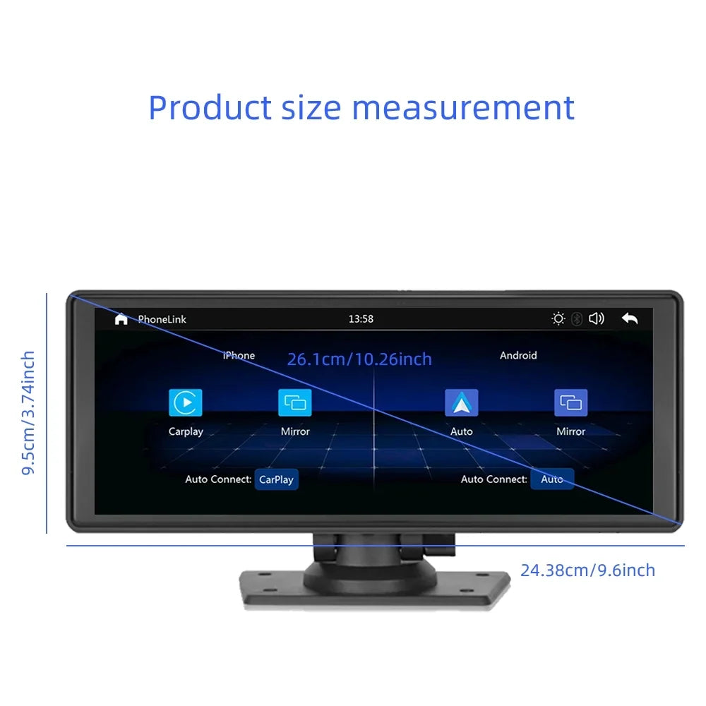 Auto Bluetooth Stereo,Newest Bluetooth/FM Portable Player with Car with Unit Camera Screen Carplay&Android Stereo FM Navigation 9.3 Inch Car Wireless Touch TF Transmitter,AUX, Synchronization/Rear
