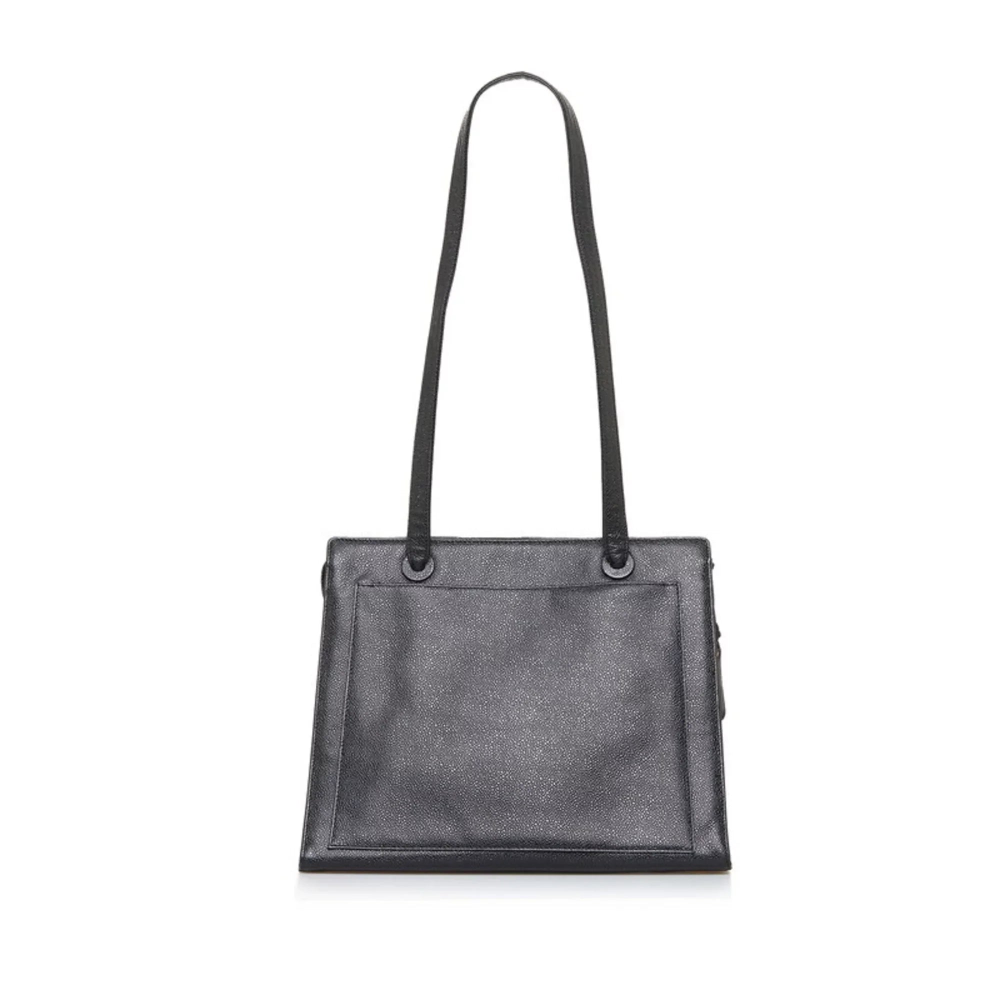 Bag Pre-Owned (Good) Skin Chanel Shoulder Women's Coco Mark Caviar Black Tote CHANEL