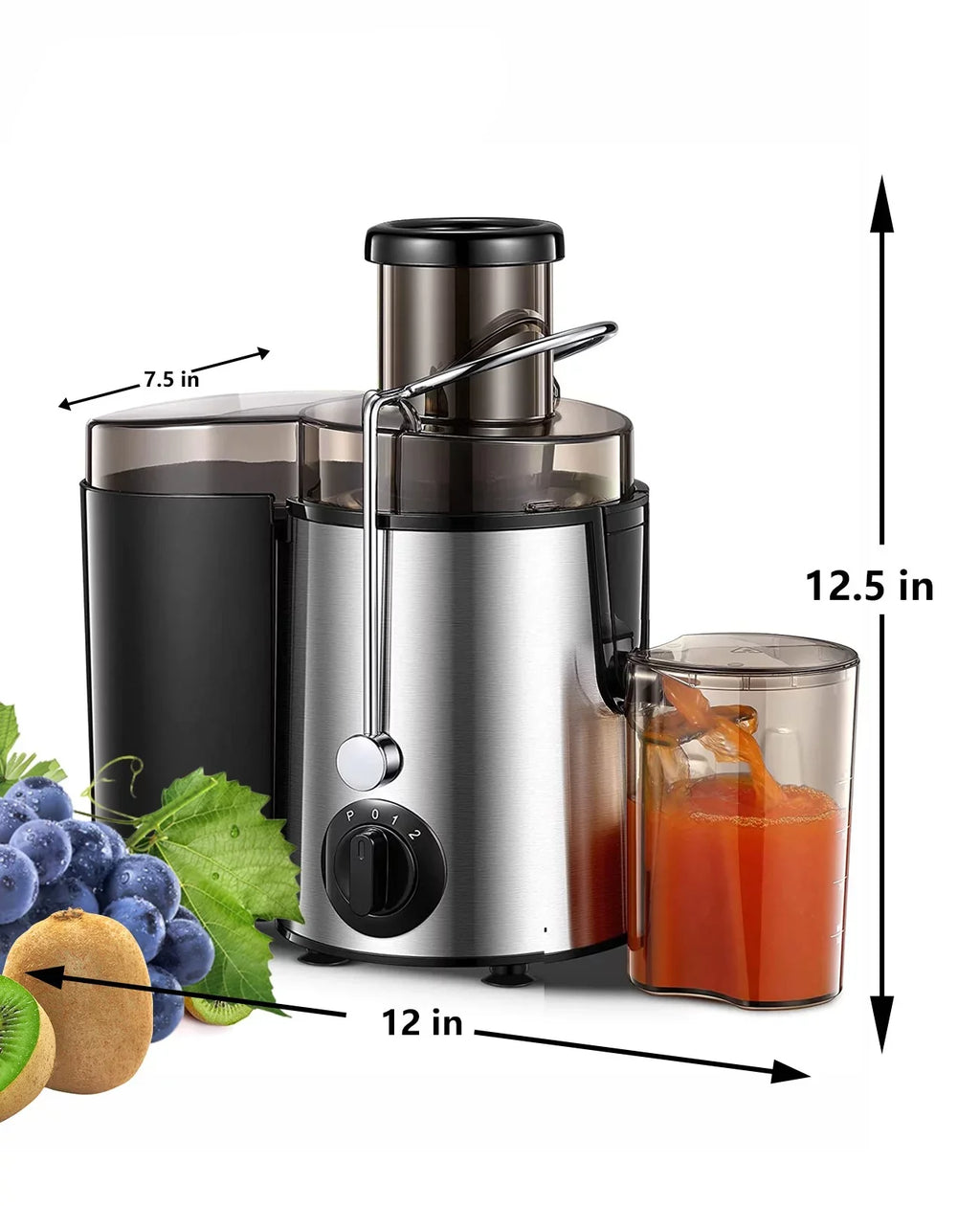 Fruits Centrifugal with for Juicer - Control Vegetables 3-Speed and