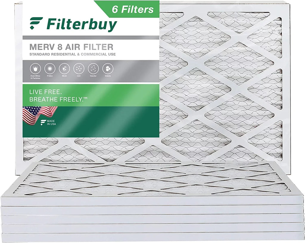 8 12x20x1 Furnace (6-Pack) MERV Air Pleated Filterbuy Filters AC HVAC