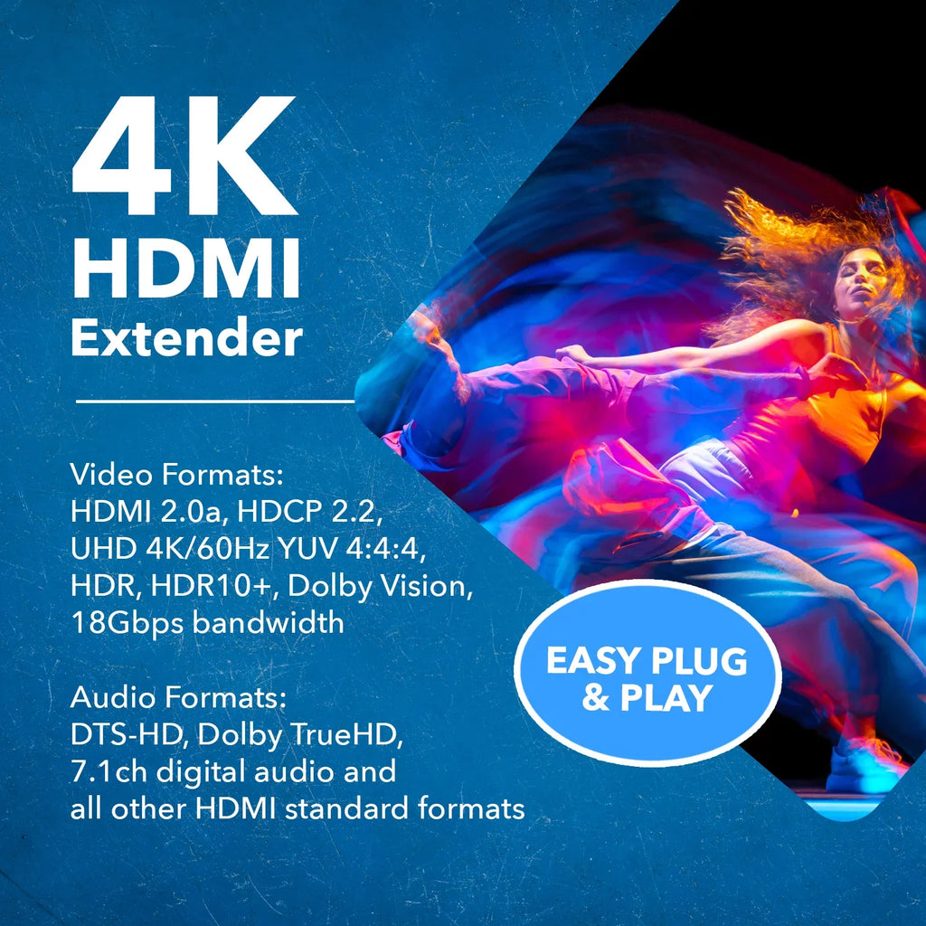 Extender Ft CAT6/7 -IR & -230 OREI Over Extraction (UHD-IPC230-K) Blaster 4K HDMI Audio